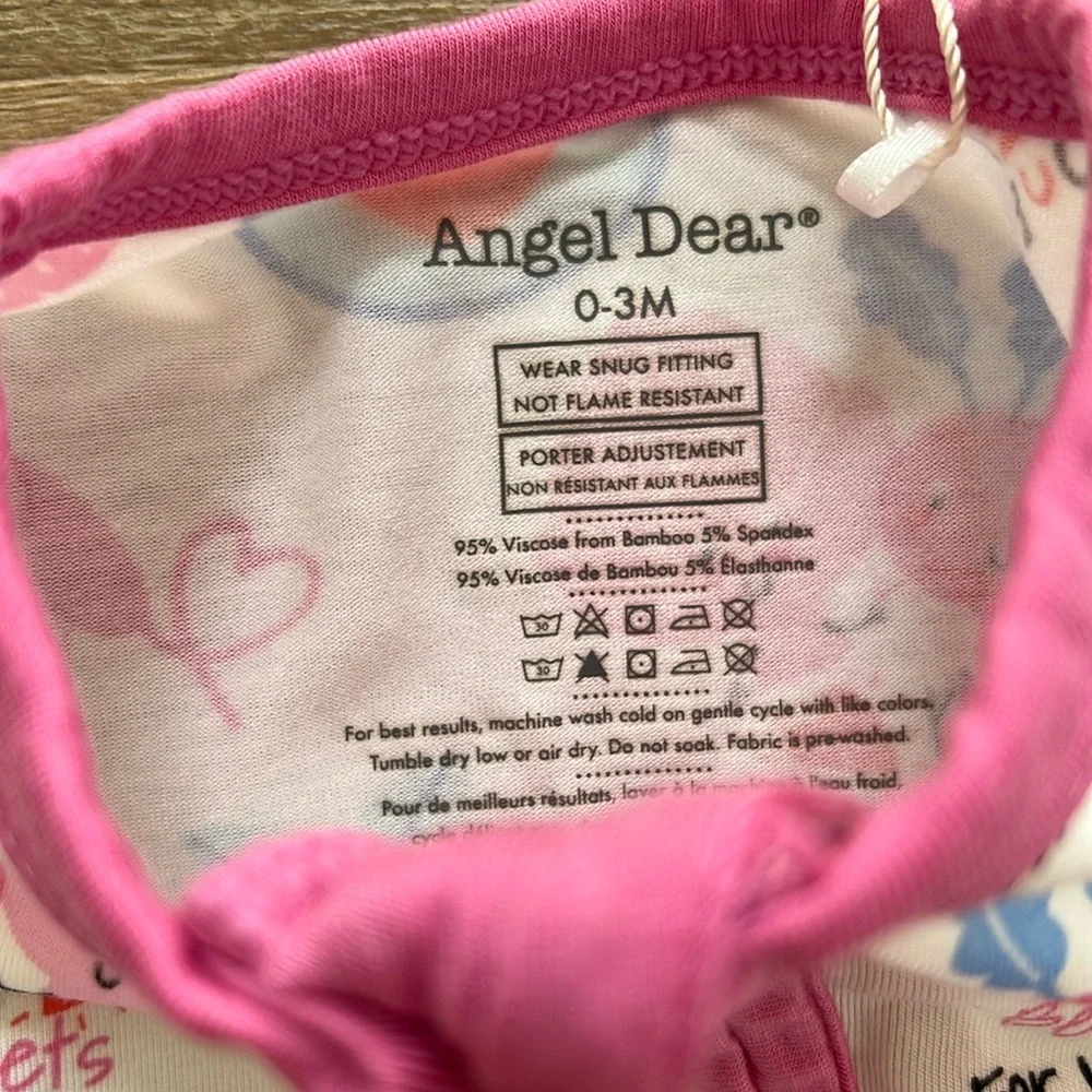Angel Dear Baby Girl Bamboo Coverall Romper 0-3 3-6 6-12 months